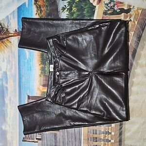 Wilfred Chocolate Brown Faux‎ Leather Pants Size 8